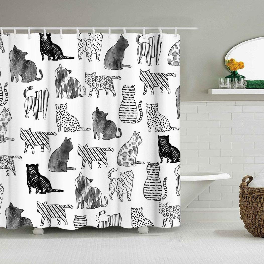 New Design Custom Black&White Squares Bathroom Shower Curtain Mat Rugs Set 72x72 New Design Custom Black&White Squares Bathroom Shower Curtain Mat Rugs Set 72x72