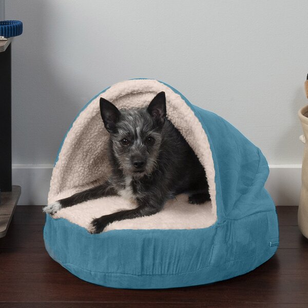 Burrow Bag Cave Bed Dog Bed Cat Snuggle Sack- Blue Stars 40 x 35 Dog Snuggle Sack