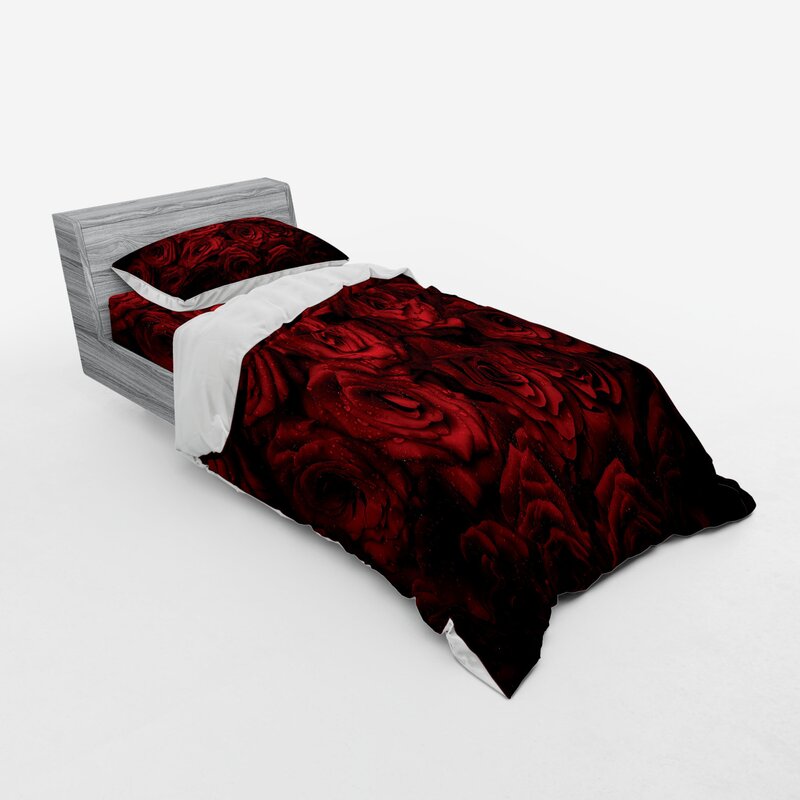 East Urban Home Dark Red Duvet Cover Set Wayfair