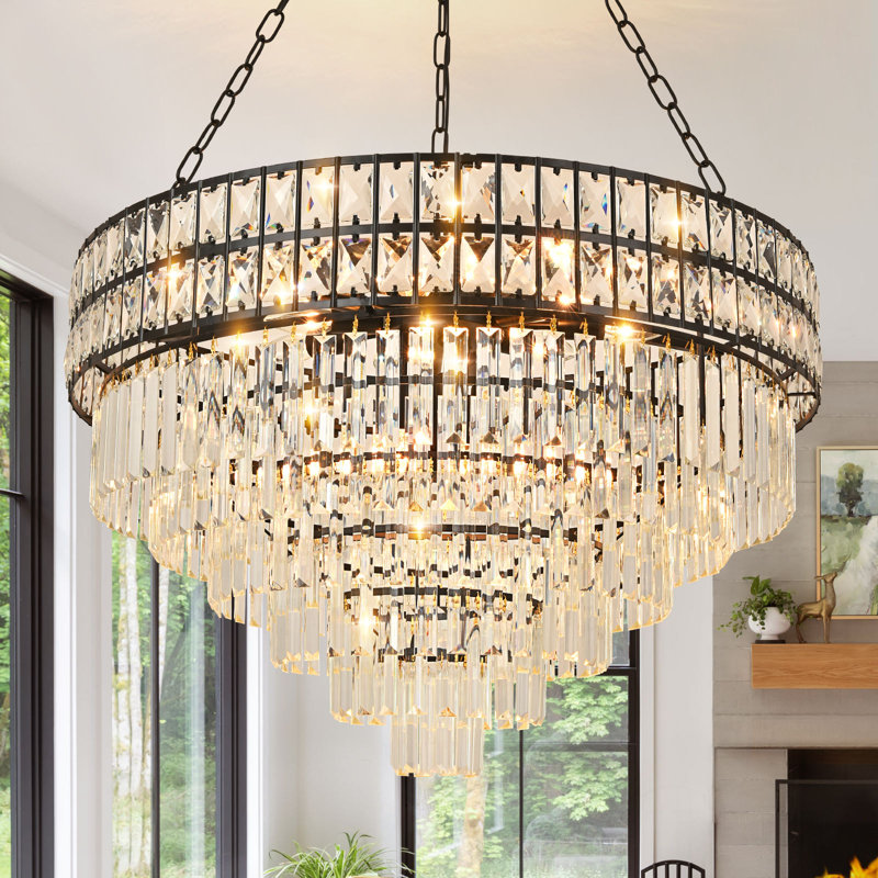 Imma Crystal Empire Chandelier with Crystal Accents Size: 42.5" H x 29.5" W x 29.5" D, Finish: Gold