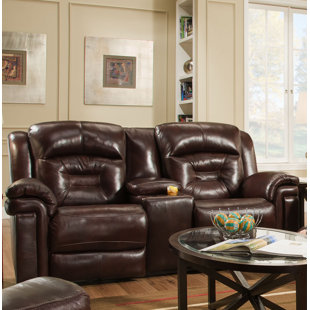 Avatar Genuine Leather Reclining Loveseat by Southern Motion Today Sale Only