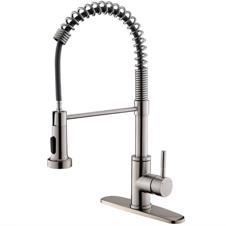 Modern Kitchen Mixer Tap Brushed Stainless Steel Basin Sink Single Lever Faucet 