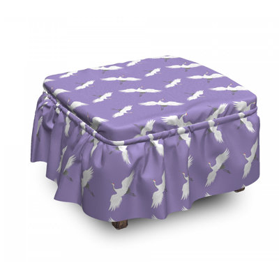 Flying Bird with Open Wings Ottoman Slipcover East Urban Home