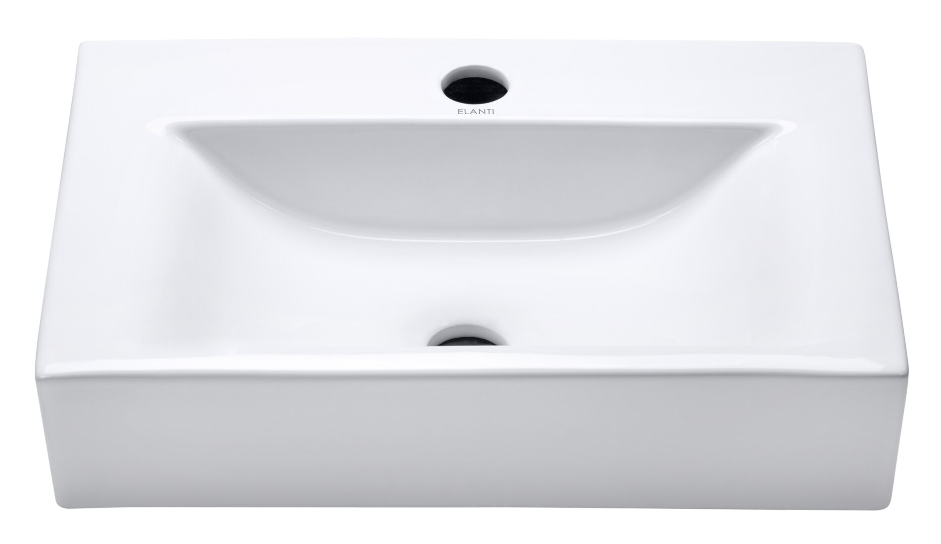 elanti white wall-mount square bathroom sink