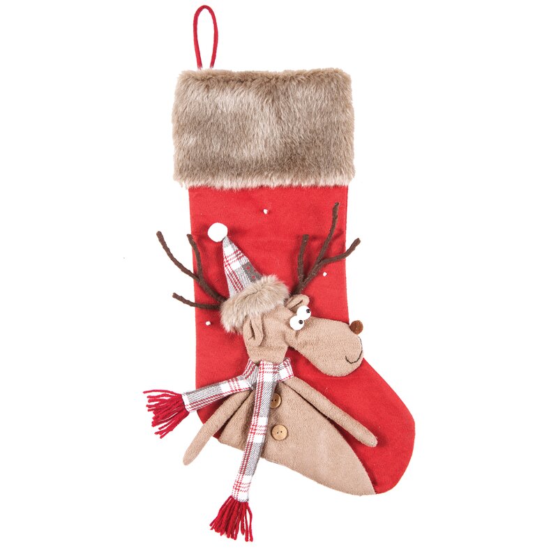 The Holiday Aisle® Reindeer Stocking & Reviews