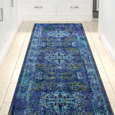 Brennen Oriental Power Loom Performance Blue Rug