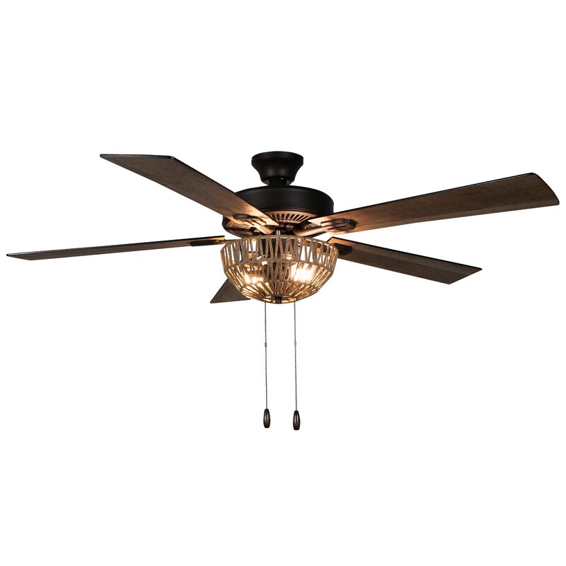 52" Bima 5 - Blade Standard Ceiling Fan with Pull Chain ...