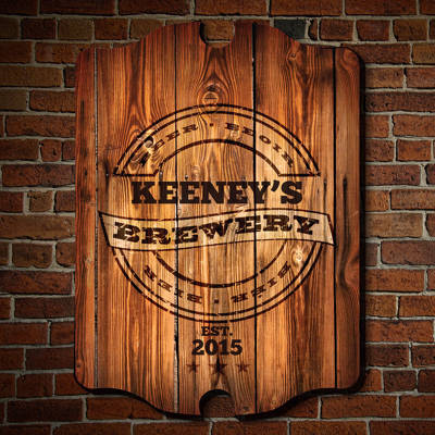 Home Wet Bar Personalized Brewery Sign Wall Décor Wayfair Personalized Brewery Bar Sign Wall Décor