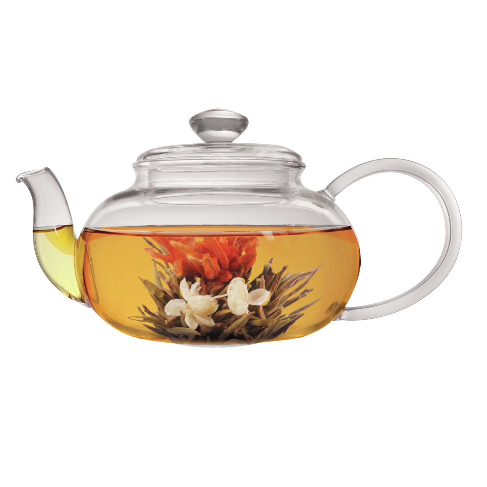 clear tea kettle with infuser