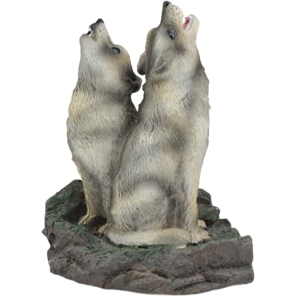 Loon Peak® Ebros Howling Twin Grey Wolves Incense Burner Figurine 5.5 ...