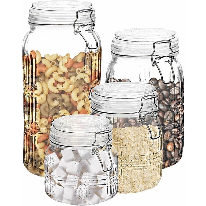 Winston Porter Square 4 Piece Kitchen Canister Set Wayfair