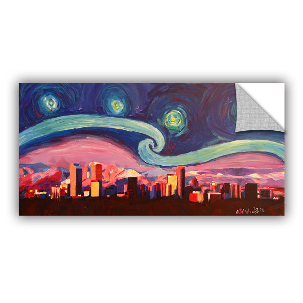 Artwall Marcus Martina Bleichner Starry Night In Denver Colorado Skyline With Mountains Removable Wall Decal Wayfair
