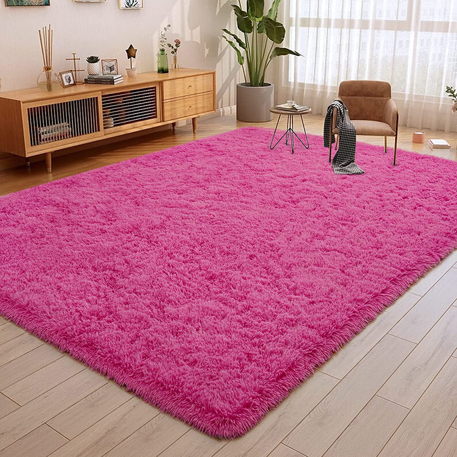 Rugs Anti-Slip SHAGGY RUG Soft Carpet Mat Living Room Floor Bedroom Decor Home 