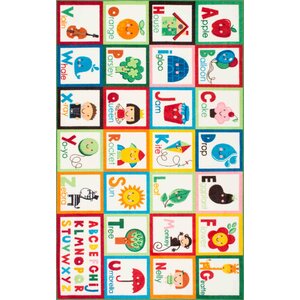 Rebekah Kids Alphabet Red/Green Area Rug