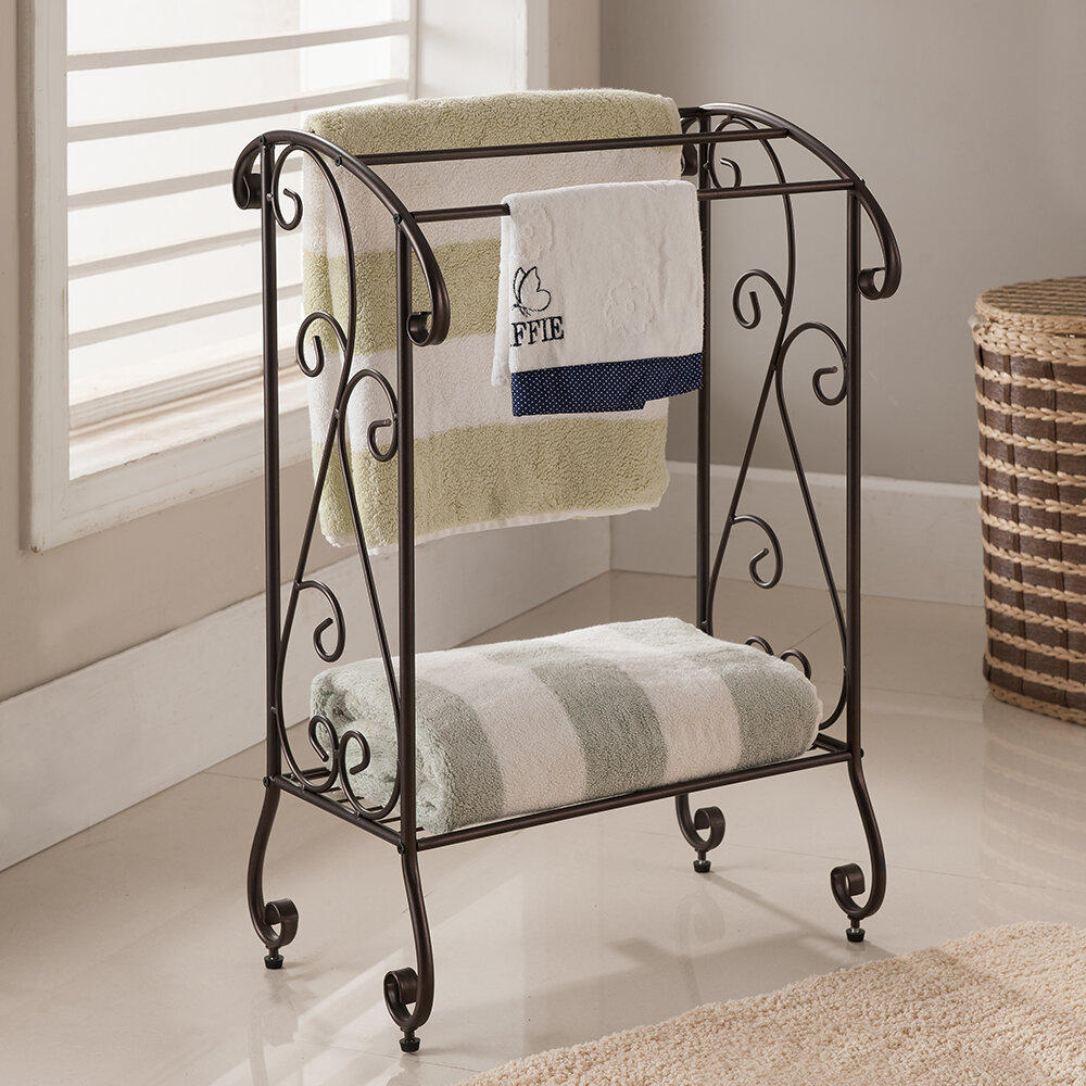 InRoom Designs Free Standing Towel Rack Reviews Wayfair   Free Standing Towel Rack 