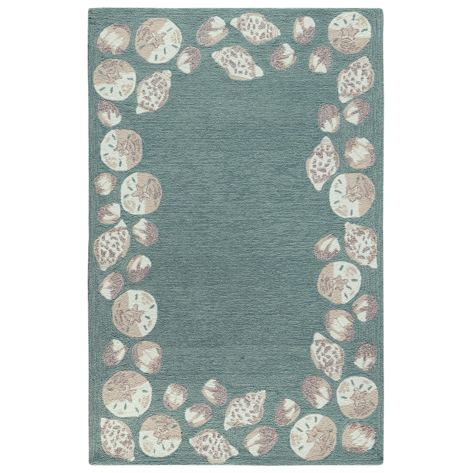 Highland Dunes Glidden Seashell Border Indoor Outdoor Rug Aqua Reviews Wayfair