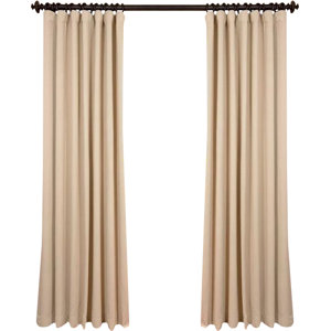 Aldreda Extra Wide Solid Blackout Thermal Rod Pocket Single Curtain Panel