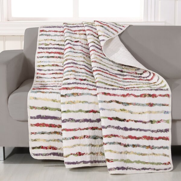 Acrylic Throw Blanket 50" x 60" Solid and Striped Design Ruffle Ends Holiday 