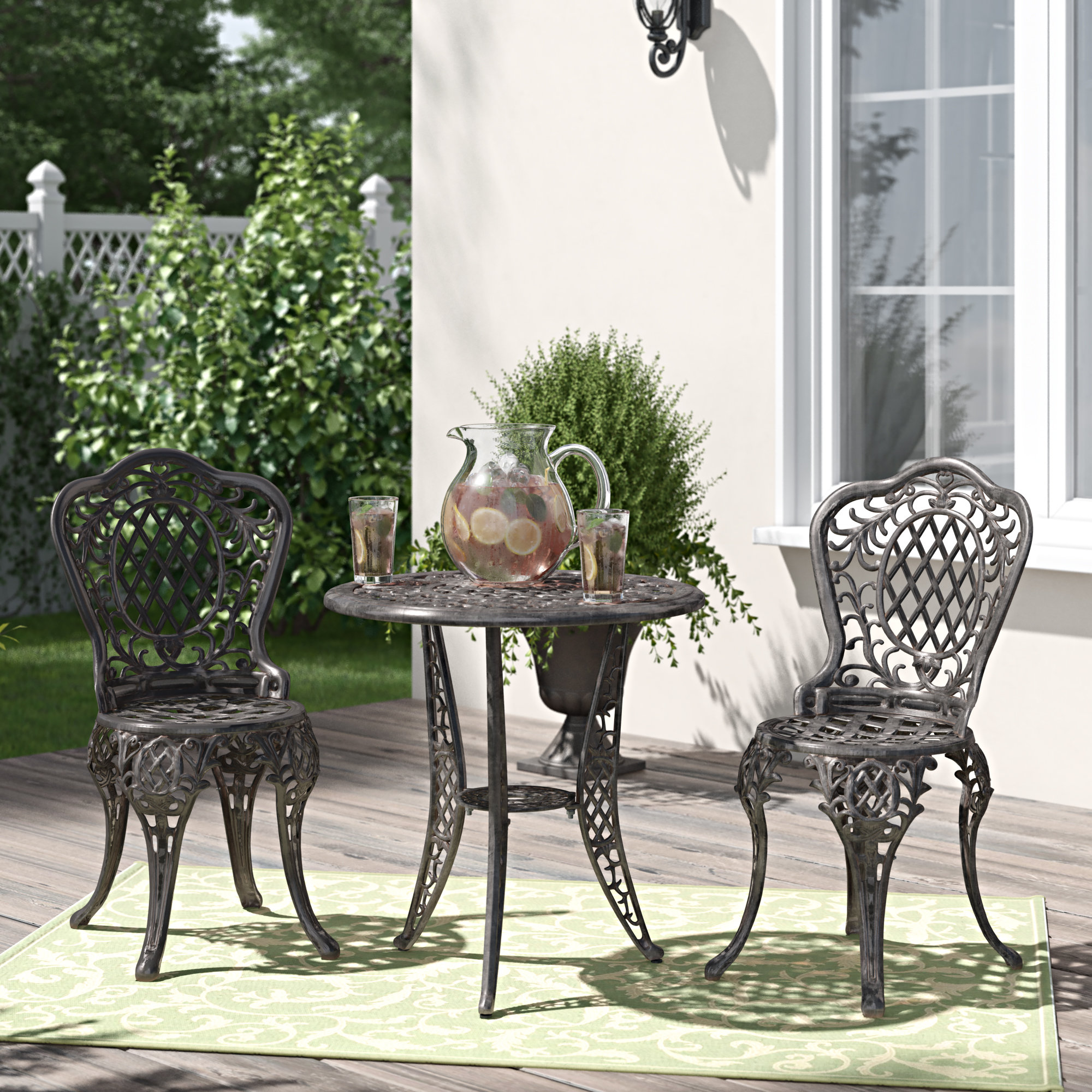 Fleur De Lis Living Roscoe 3 Piece Bronze Cast Aluminum Outdoor 3 Piece Bronze Cast Aluminum Outdoor