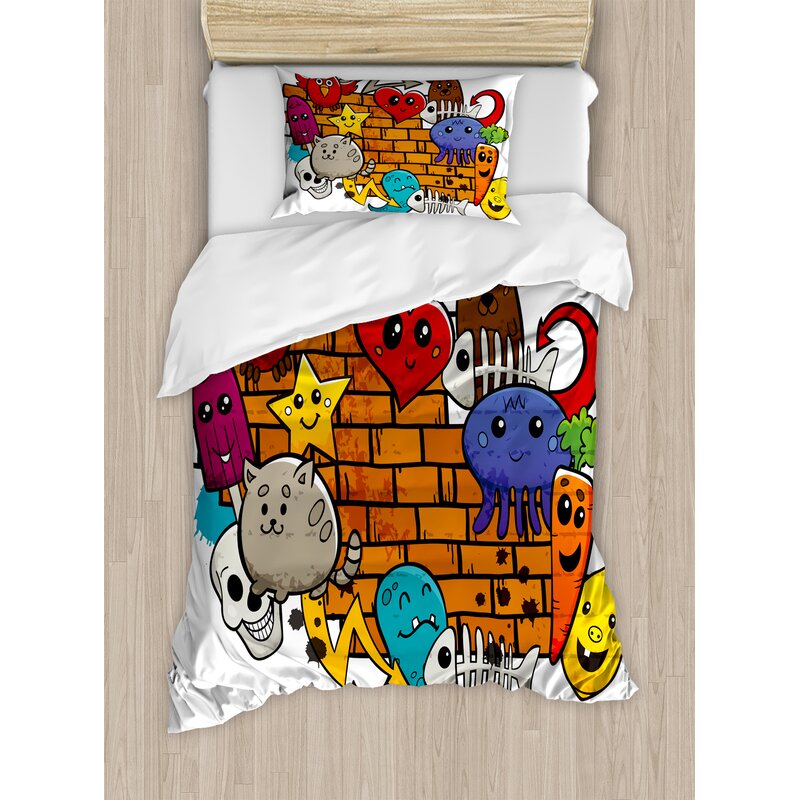 East Urban Home Graffiti Cute Cartoon Animals Stars Fish Skulls