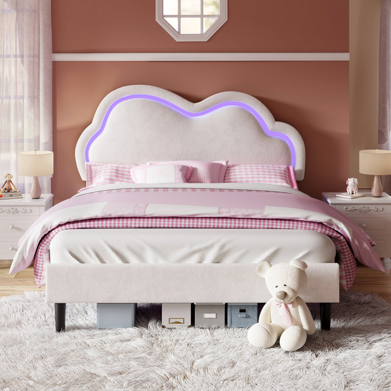 incomplete Landover Upholstered Platform Bed Size: Twin, Color: Pink