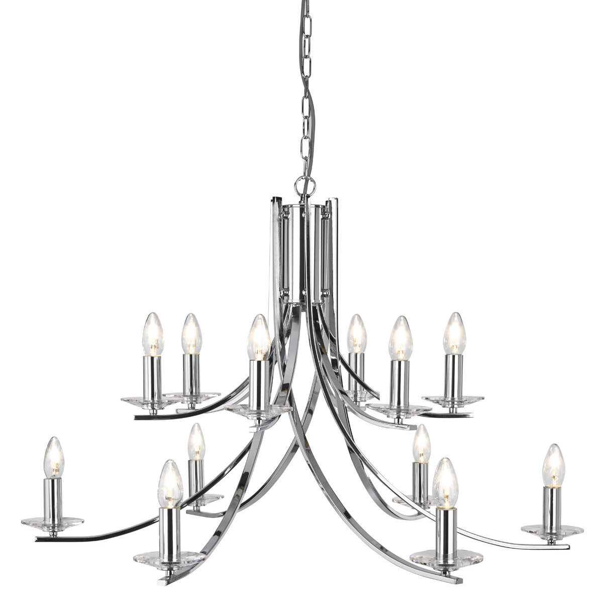 12 Light Candle Style Chandelier with Beaded Accents 12 Light Candle Style Chandelier with Beaded Accents