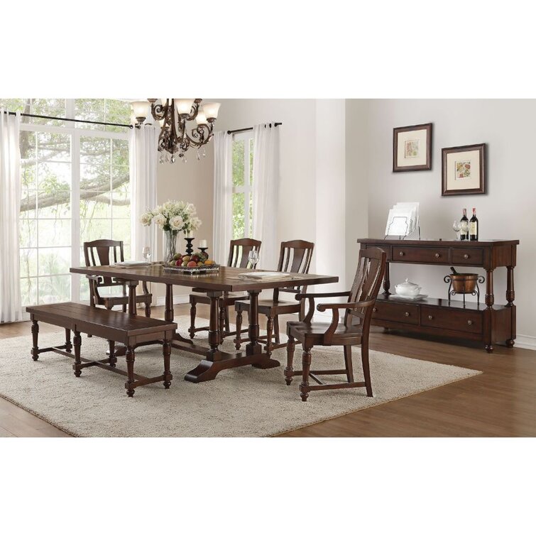 canora grey extendable solid wood dining table