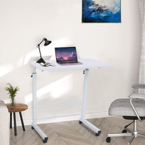 Adjustable Angle EFGS Days Overbed Table with Castors Portable and Sturdy Laptop Desk with Wheels,3