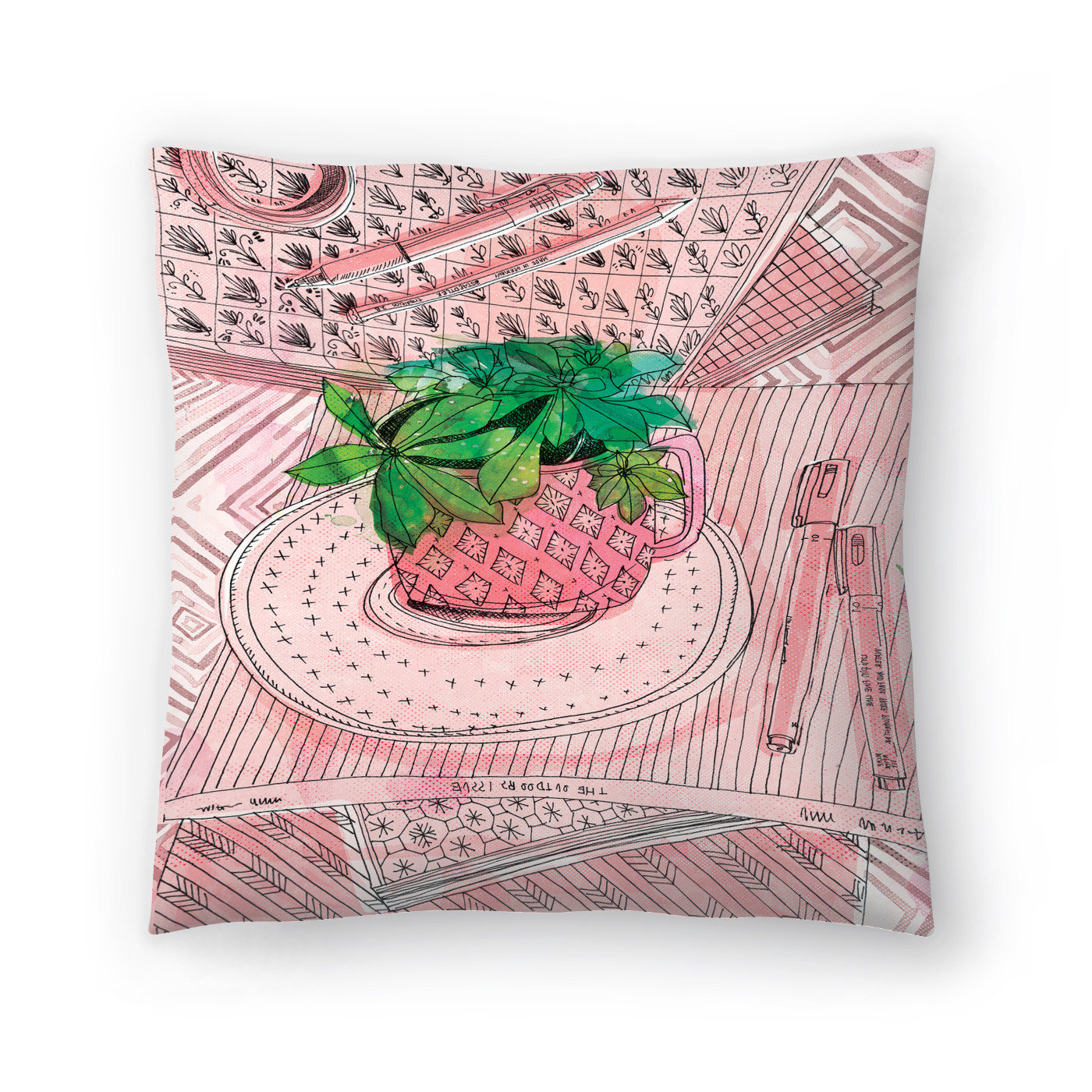 East Urban Home Paula Mills My Favourite Mug Throw Pillow Wayfair