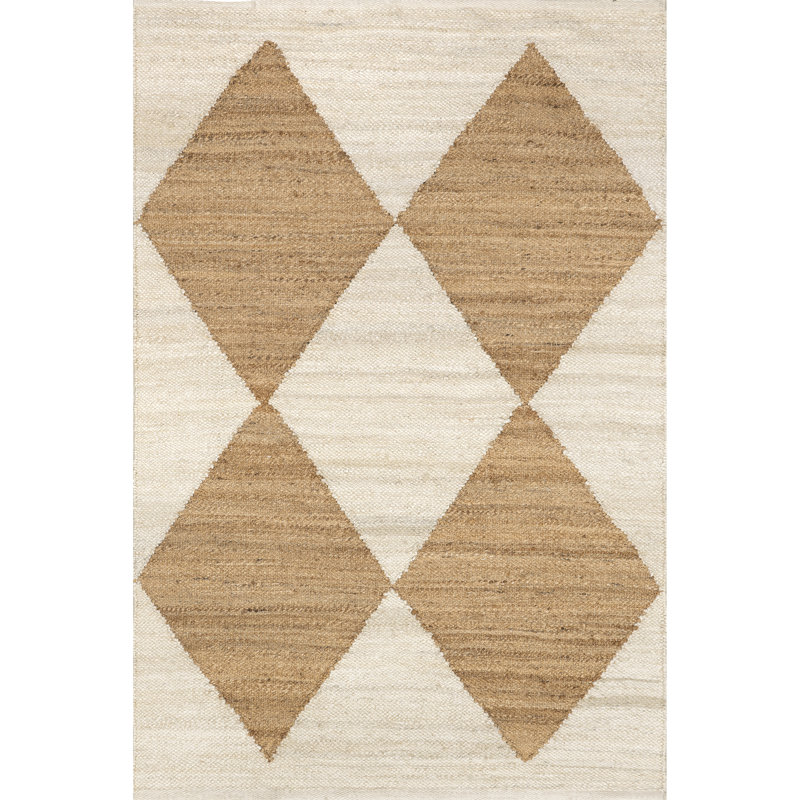 Pandora Diamond Checkered Jute Area Rug Rug Size: Rectangle 9' x 12'