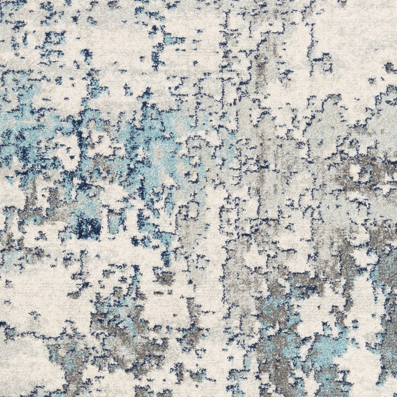 Corey Distressed Abstract Navy Aqua Area Rug Reviews Allmodern