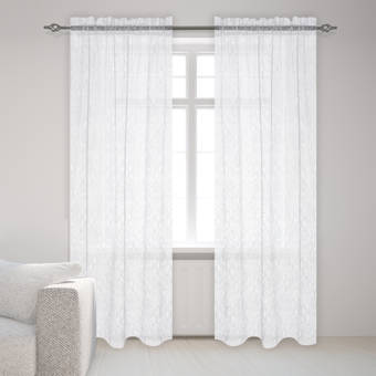 Union Rustic Dearing Diamond Geometric Sheer Rod Pocket Curtains Reviews Wayfair Ca