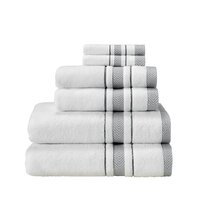 Noelle Collection 16 x 30 inches Set of 4, Moroccan Blue / December Sky Turkish Cotton Striped Hand Towel Set Oversized Decorative Luxury Hand Towels