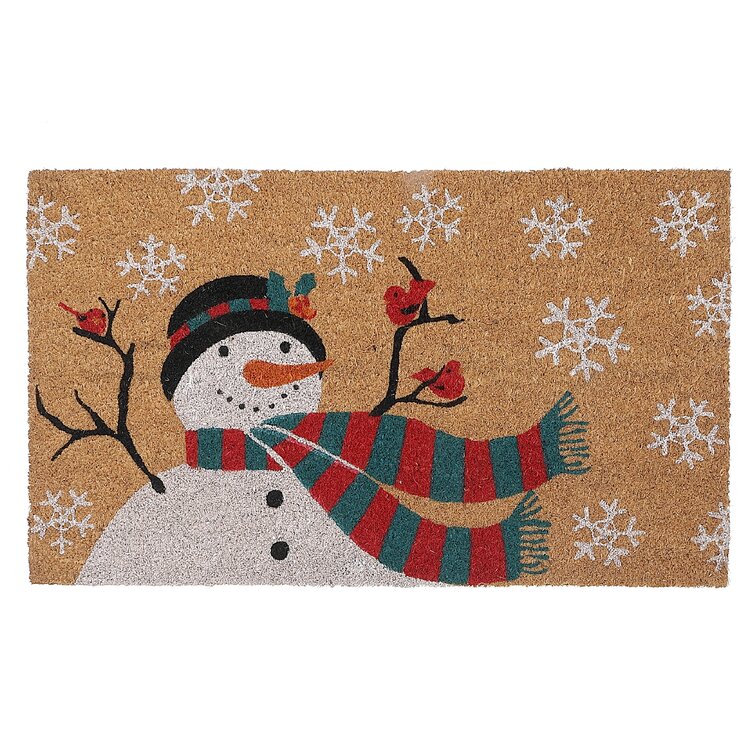 Home Accents Holiday Christmas Snowman Door Mat Rug 18 X 30 In New Outdoor 