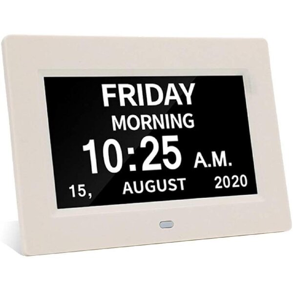 Digital Calendar Day Clock Photo Frame Auto Dimmable New 8inch Extra Large 