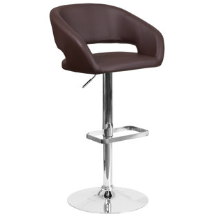 Modern Chrome Bar Counter Stools Allmodern Nolte Adjule Height Swivel Bar Stool