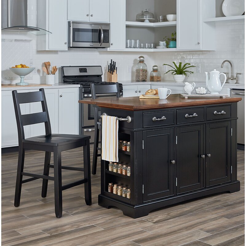 View Detail August Grove® Hewish Kitchen Island Set & Reviews | Wayfair Design Interior