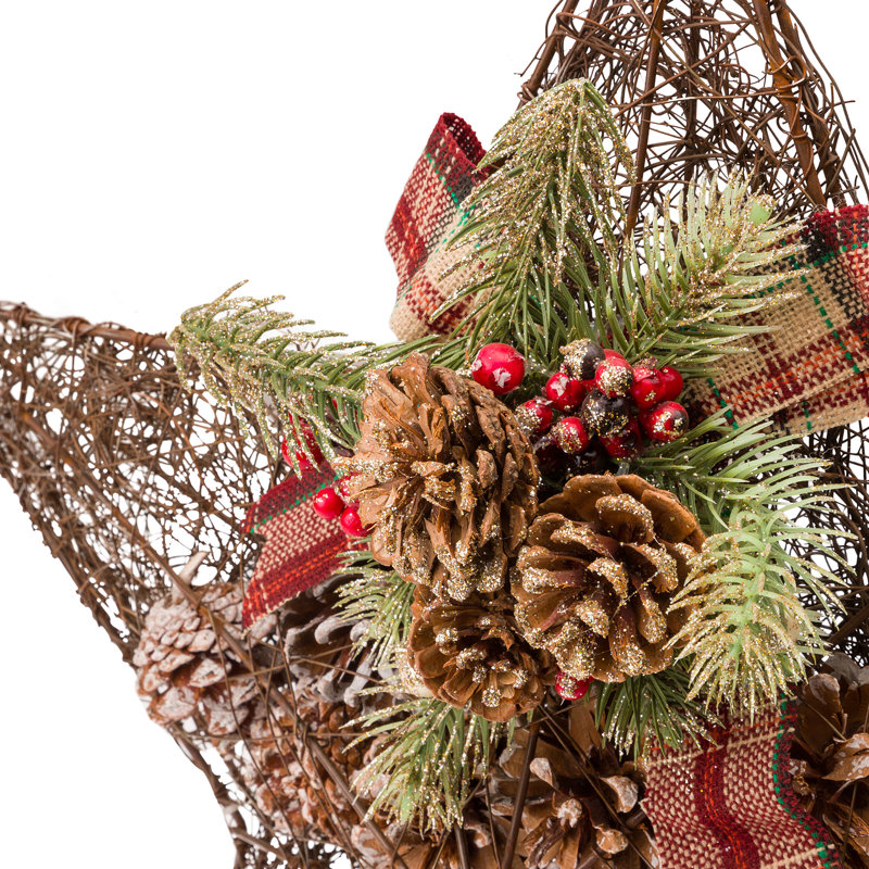 The Holiday Aisle Rustic Christmas Star Decor With Pinecones Wayfair