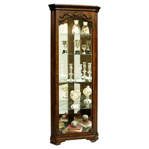 Kenric Lighted Corner Curio Cabinet by Astoria G..