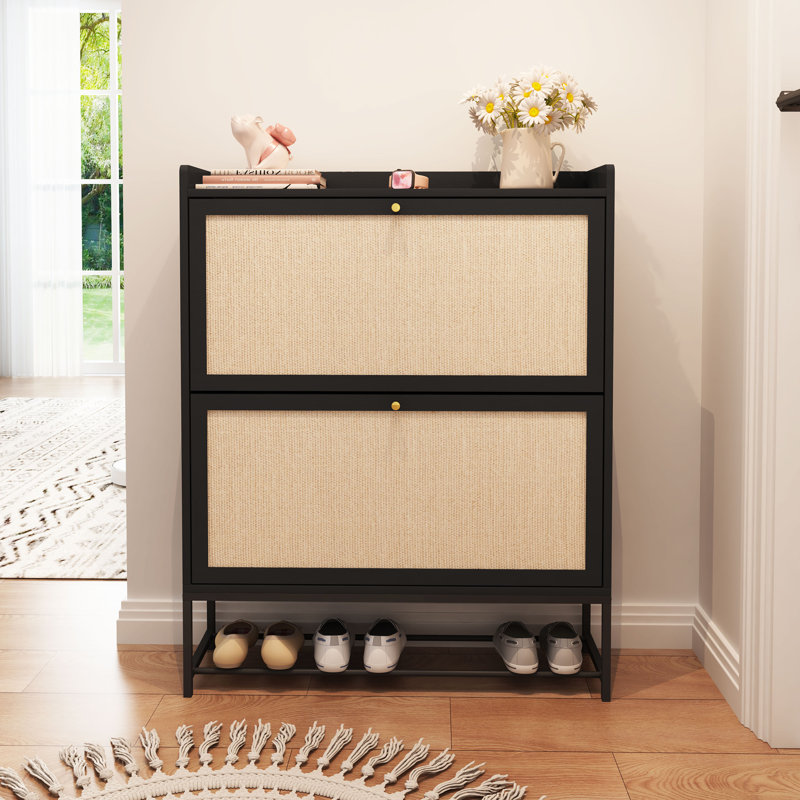 20 Pair Shoe Storage Cabinet Finish: Black