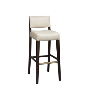 Go to store & view more images Red Barrel Studio Amoroso Beechwood Solid Back Fully Upholstered Seat Bar Stool