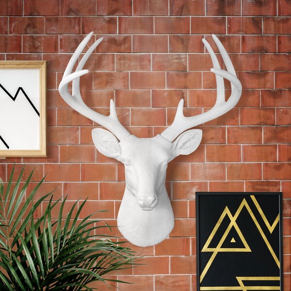 Stunning Extra Large GOLD Metallic Stag STAGS DEER HEAD Wall Decoration Plaque 