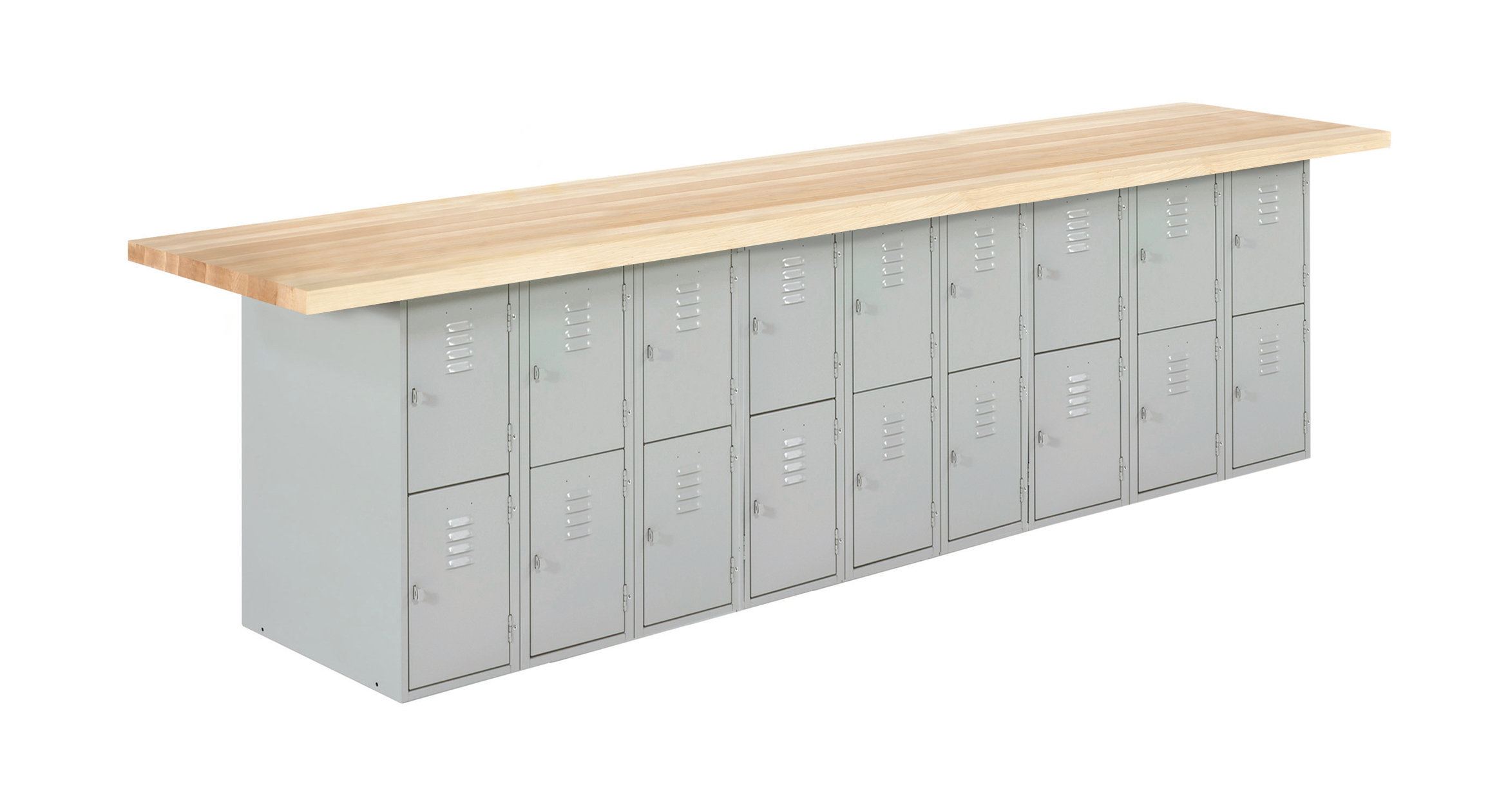 Shain Vertical Locker Unit Wood Top Workbench Wayfair