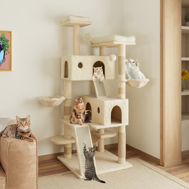 Filey 65.7'' H Cat Tree Color: Beige
