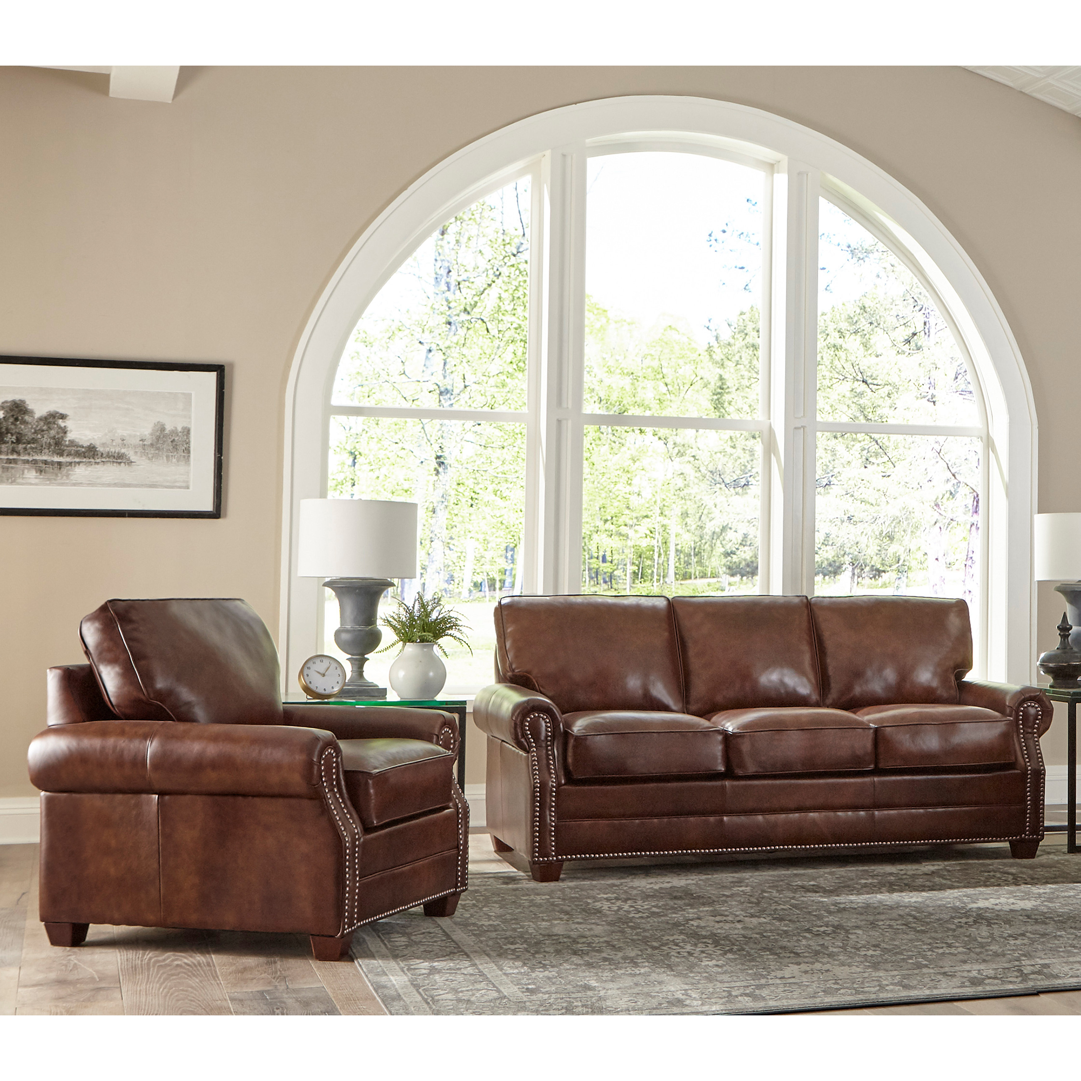 Lyndsey 5 Piece Leather Living Room Set Lyndsey 5 Piece Leather Living Room Set