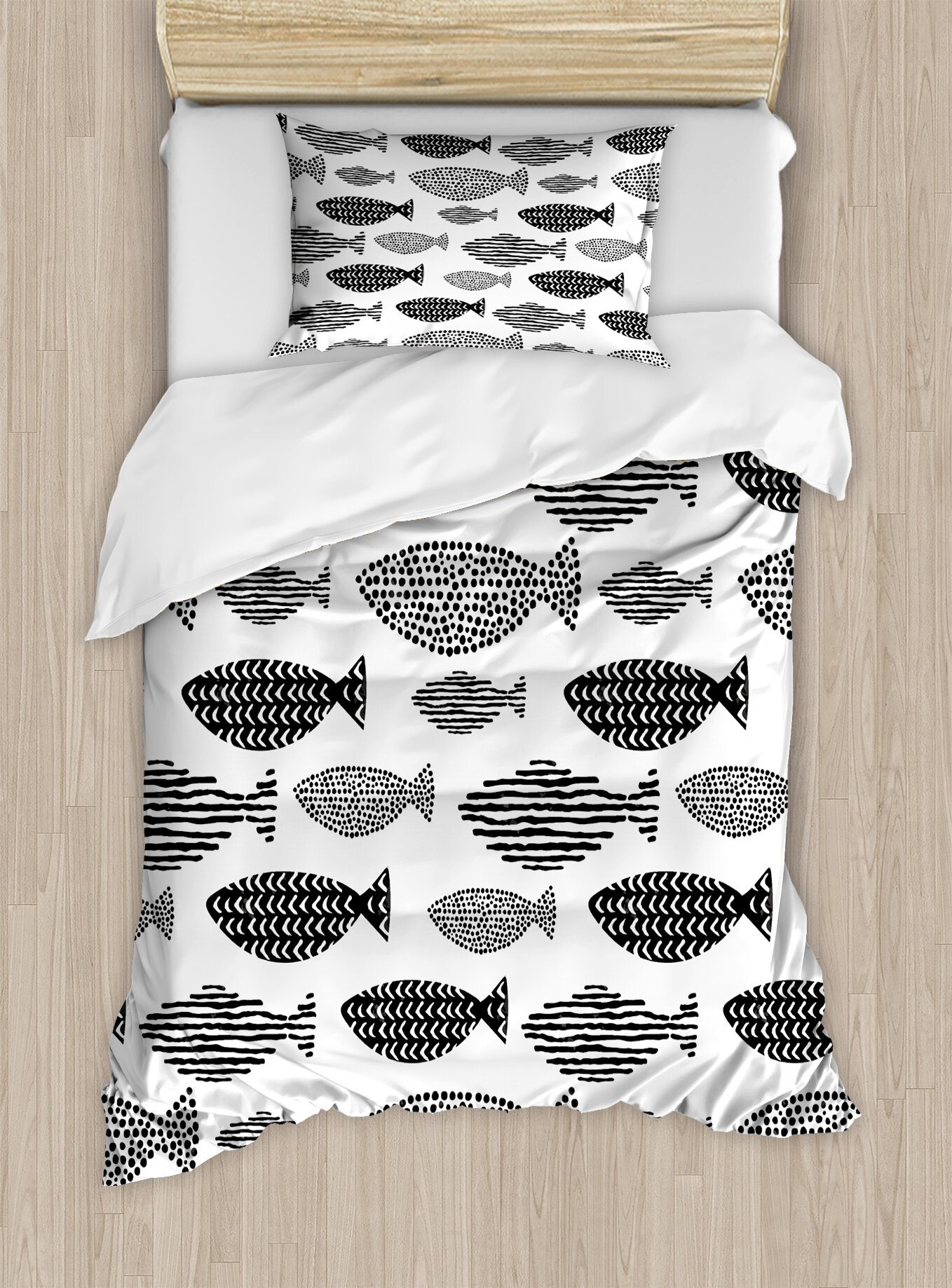 East Urban Home Ocean Animal Minimalist Fish With Pared Down Dots