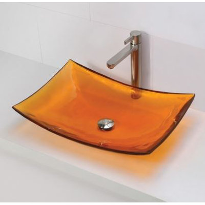 Decolav Darya Incandescense Plastic Rectangular Vessel Bathroom Sink Darya Incandescense Plastic Rectangular Vessel Bathroom Sink