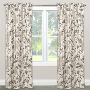 Gwinn Nature/Floral Semi-Sheer Rod pocket Single Curtain Panel
