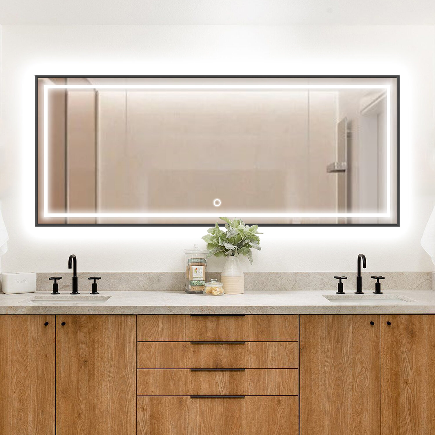 Orren Ellis Moorton Lighted Bathroom Vanity Mirror Reviews Wayfair