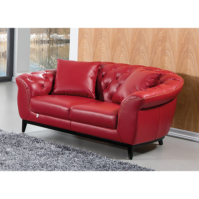 Oliver Avani 69'' Genuine Leather Rolled Arm Loveseat Wayfair.ca